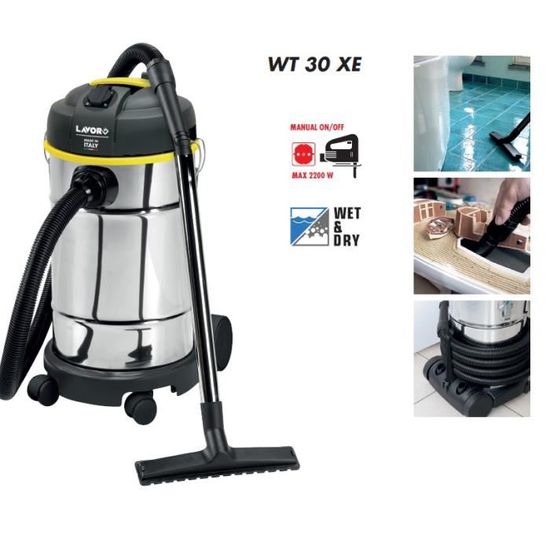 lavor aspirateur eau et poussieres 1400w 30l 70l s prise outils wt 30 xe cdiscount electromenager