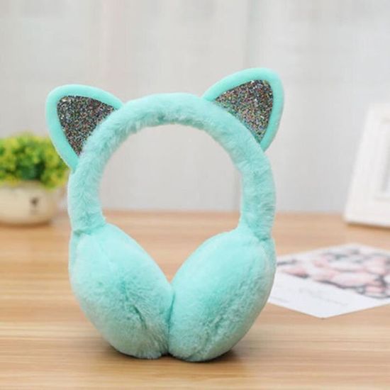 Cache-oreilles - Femme - Couvre-oreilles en peluche - Design chat ...
