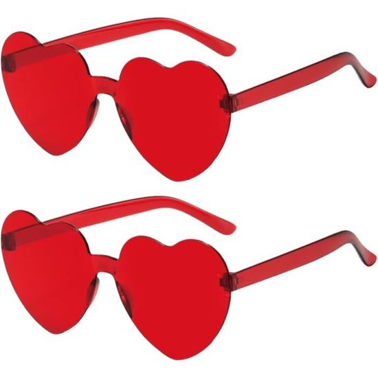 TAFACE Lot De 6 Lunettes De Soleil Coeur Blanc – Style Rétro Amour, Protection UV400, Accessoire Fête Fun