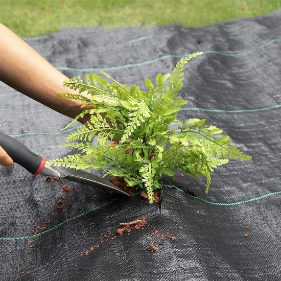 YAHMIA Toile de Paillage Anti-Mauvaises Herbes, Géotextile pour Jardin YAHMIA Toile de Paillage Anti-Mauvaises Herbes, Géotextile pour Jardin