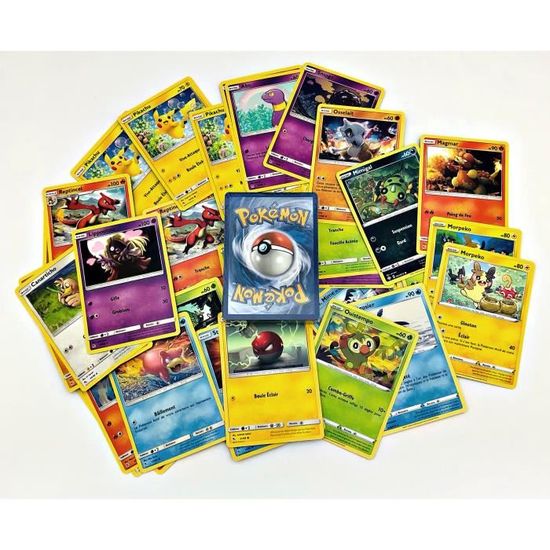 Lot de 50 cartes Pokémon aléatoires - NINTENDO - 100% authentiques - Pour enfants de 3 ans et plus