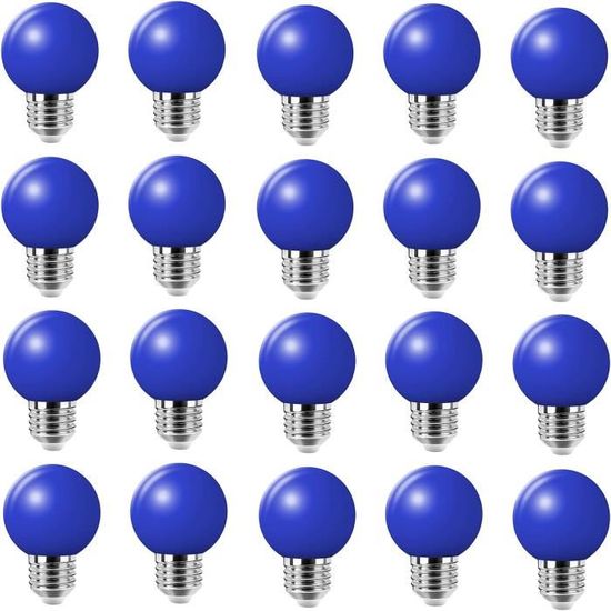 Lot 10 Ampoules LED E27 G45 Couleurs - 1W - Caldarax