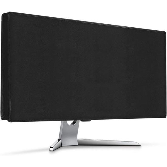 Housse De Protection Pour écran PC 24-26 Pouces Kwmobile - Anti-poussière, Anti-rayures, Ouverture Arrière Pour Câbles, Blanc-noir