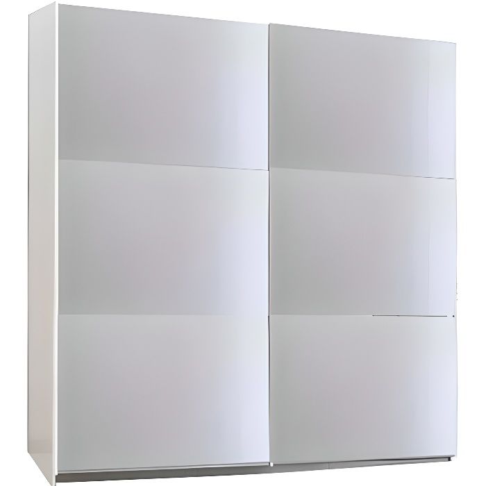 SIROLO LAQUE BLANC ARMOIRE 150 MODERNE : L'Armoire 2 Portes Miroirs Coulissantes