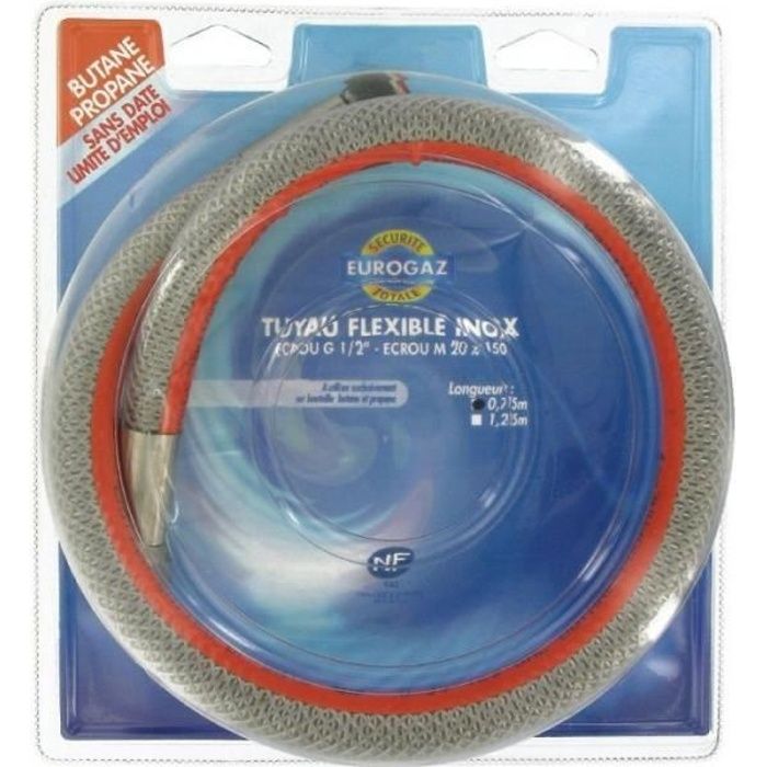 Flexible inox, durée illimitée - 1,50 m - Eurogaz