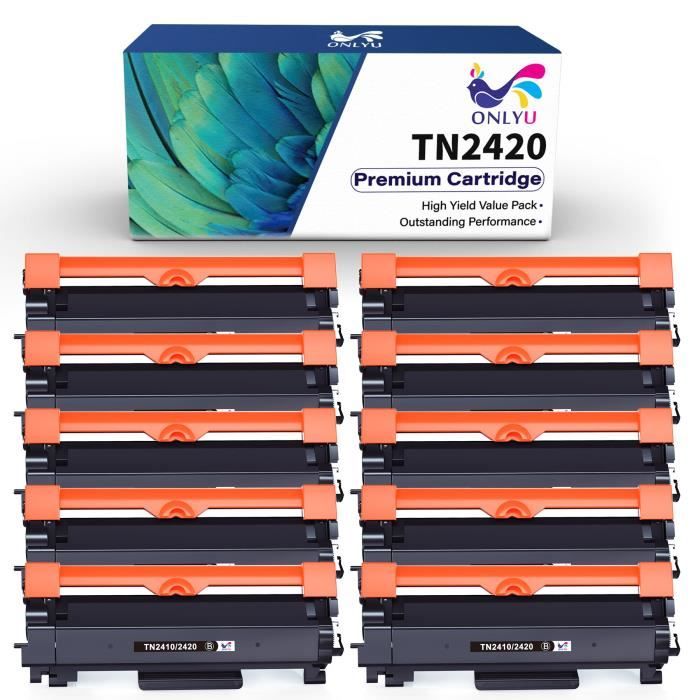 Toner Compatible TN-2420 Pour Imprimantes Brother - 3000 Pages, Remplace TN2410, Pour Modèles MFC-L2710DW, HL-L2350DW, Etc.