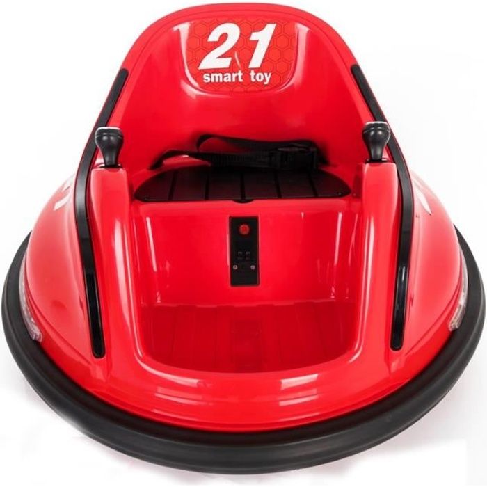 Voiture auto tamponnante - auto tournante électrique Rouge - Voiture électrique pour enfant avec batterie 6v et télécommande