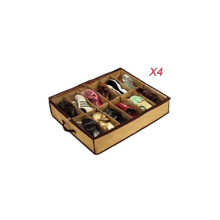 LOT DE 4X ORGANISATEUR RANGE-CHAUSSURES 48 PAIRES