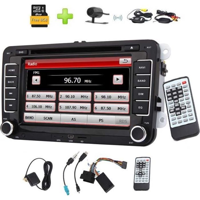 Gratuit carte de 8 Go et caméra de recul sans fil inclus! EinCar 8- Car Radio pour VW Golf Skoda Seat Passat Jetta Polo Car Stereo