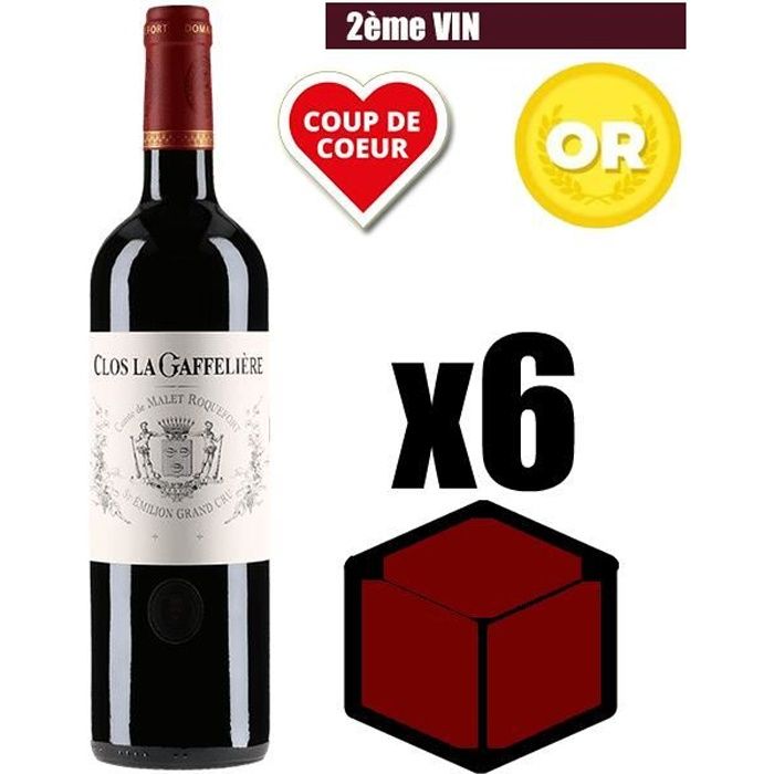 X6 Clos la Gaffelière 2016 75 cl AOC Saint-Emilion Grand Cru Vin Rouge Second Vin