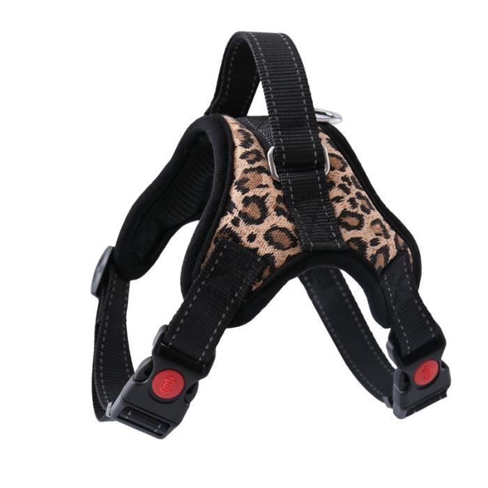 Laisses Colliers,Harnais confortable et respirant Offre spéciale, harnais pour petits moyens et grands chiens de - Type Leopard-XL