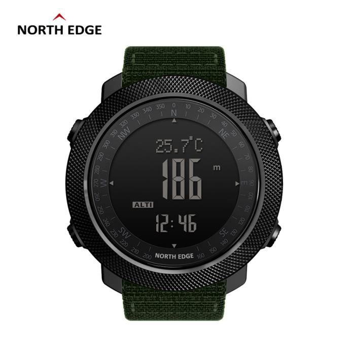 Green Nouveau North Edge montre numérique de sport pour hommes en cours d'exécution natation altimètre baromètre boussole escalade é
