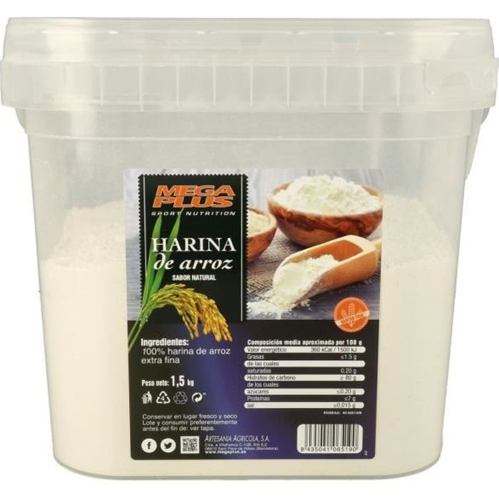 Mega Plus+Farine de riz (arôme naturel) 1,5 kg