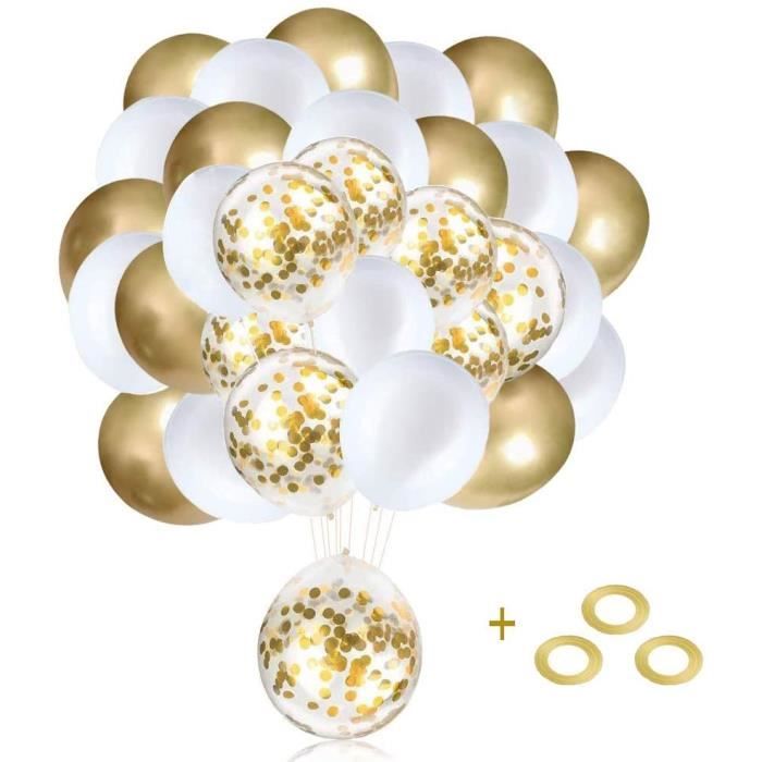 Ballons Anniversaire, Ballon Marriage, Ballon Helium, 60 Pièces Doré Confettis Ballons Fête Ballon pour Décorations , Mariage, Anniv