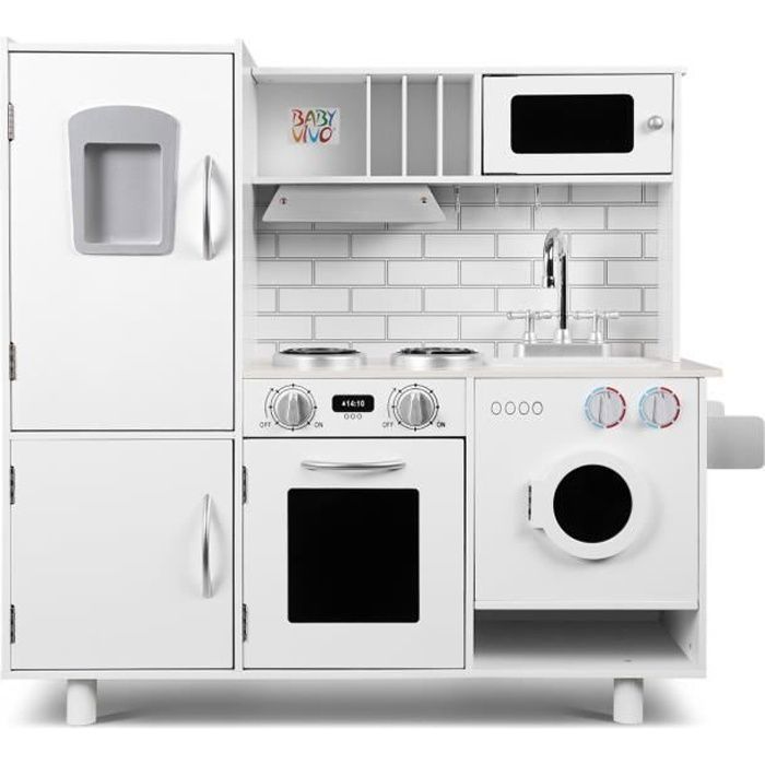 Baby Vivo Cuisine pour enfants en Bois Recette Jeu d'imitation Tableau Cuisinière Éducatif Chef Neuf - Bruno en Brun