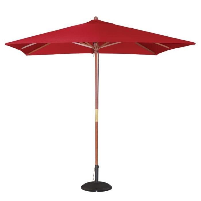 Parasol de terrasse professionnel carré à poulie rouge - Bolero
