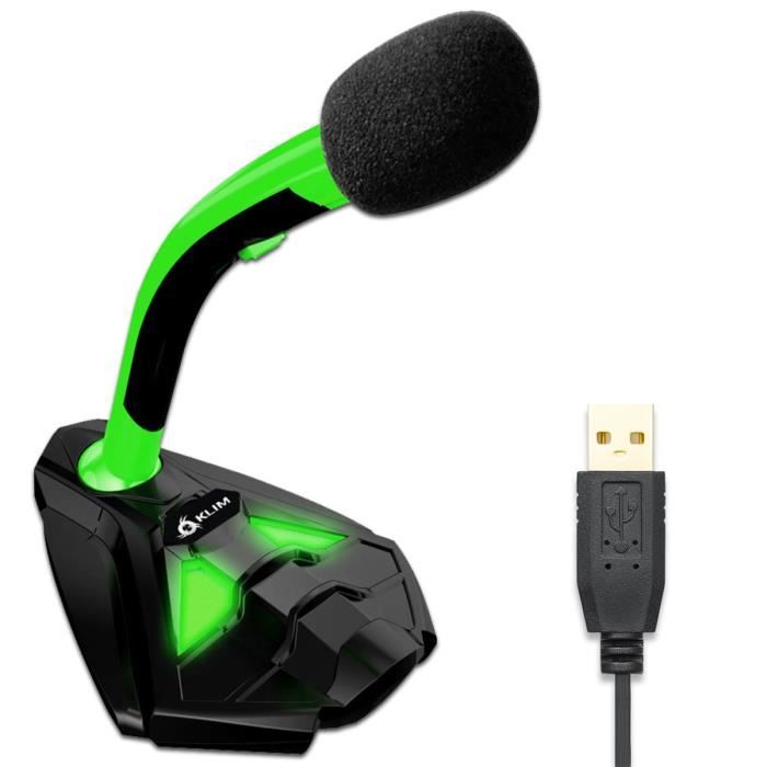 KLIM Voice Microphone à Pied USB pour Ordinateur - Micro de Bureau Professionnel - Microphone de Gamer PC PS4 - Nouvelle Version