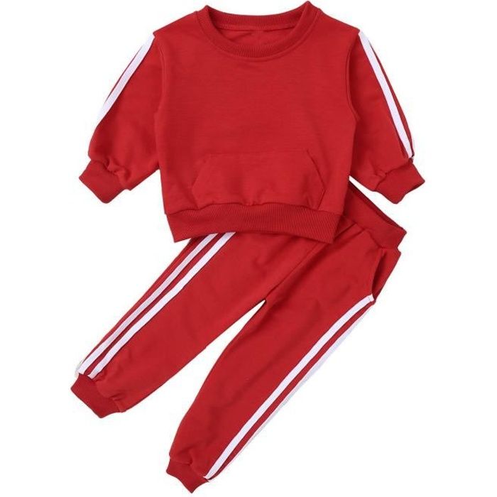 dPois Enfants Ensemble Vêtements de Sport Garçons Filles Sweat-Shirts Survêtement Pantalon de Sport Fitness Tenue 18 Mois-8 Ans