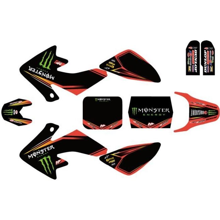 Kit déco N'STYLE / MONSTER - Type CRF50 - Rouge - Dirt Bike