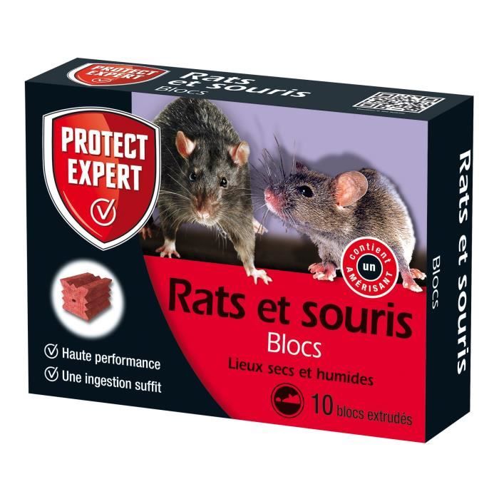 PROTECT EXPERT FB300 Rats & Souris | 10 Blocs extrudes pour lieux secs et humides, 300 GR