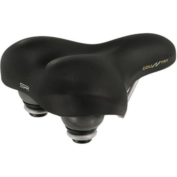 Selle vélo - selle vélo adulte mixte - modèle country - dimensions 255mmx198mm - couleur noir