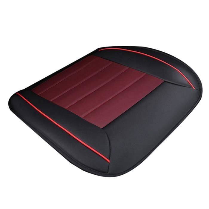 Coussin de SièGe de Voiture Avant en Cuir PU Universel (Noir + Rouge)