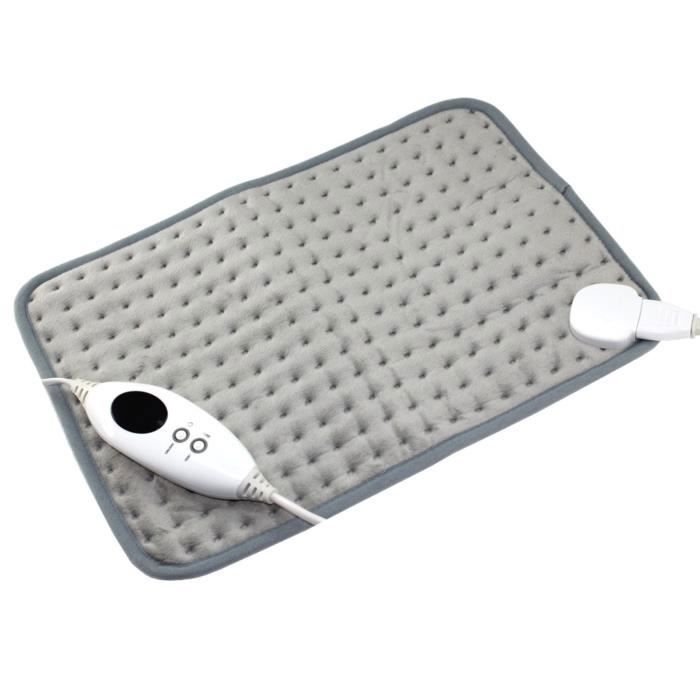 Coussin Chauffant Electrique en Microfibre Polaire - pour le Dos, les Epaules, le Cou ou les Jambes - 6 niveaux de Température