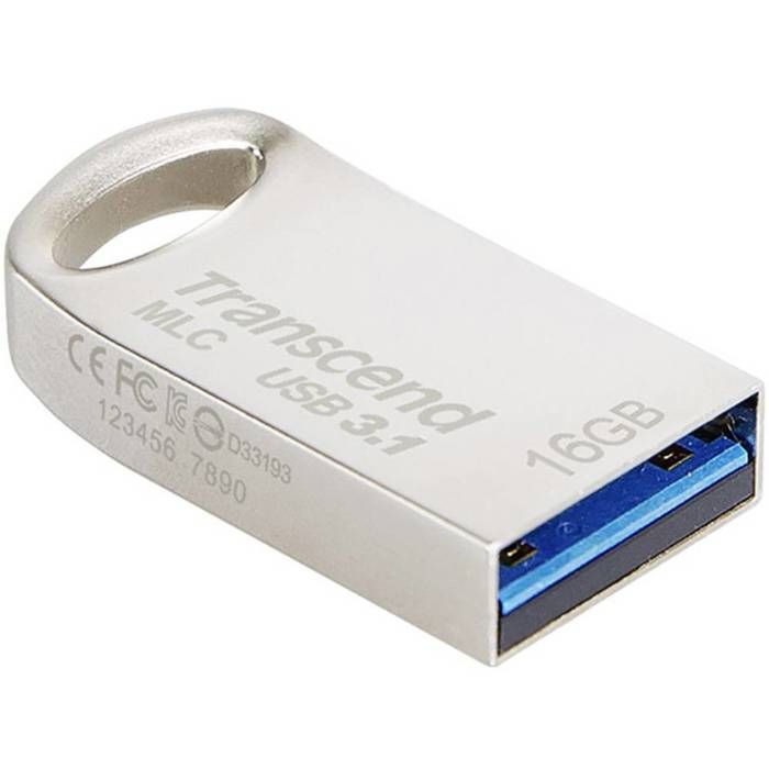 Transcend JetFlash 720, 16 Go, 3.0 (3.1 Gen 1), Connecteur USB Type-A, Sans capuchon, 3,3 g, Argent