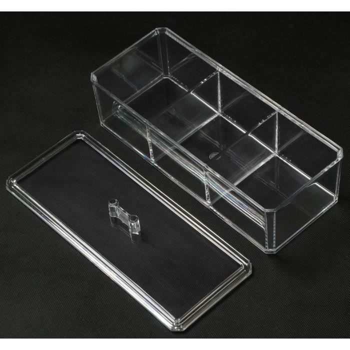 TRIXES Boîte de Rangement Transparente en Plastique pour Cosmétiques Bijoux Artisanat