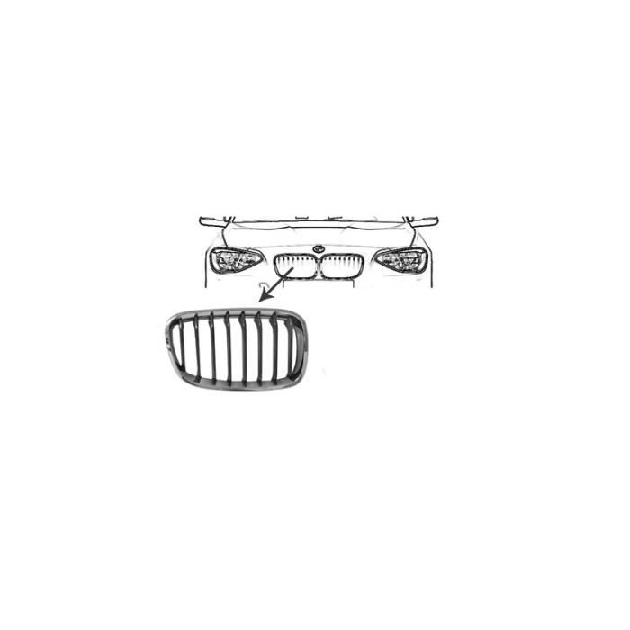 Grille calandre droite sport noir chromé pour BMW serie 1 F20/F21 de septembre 2011 à 2015