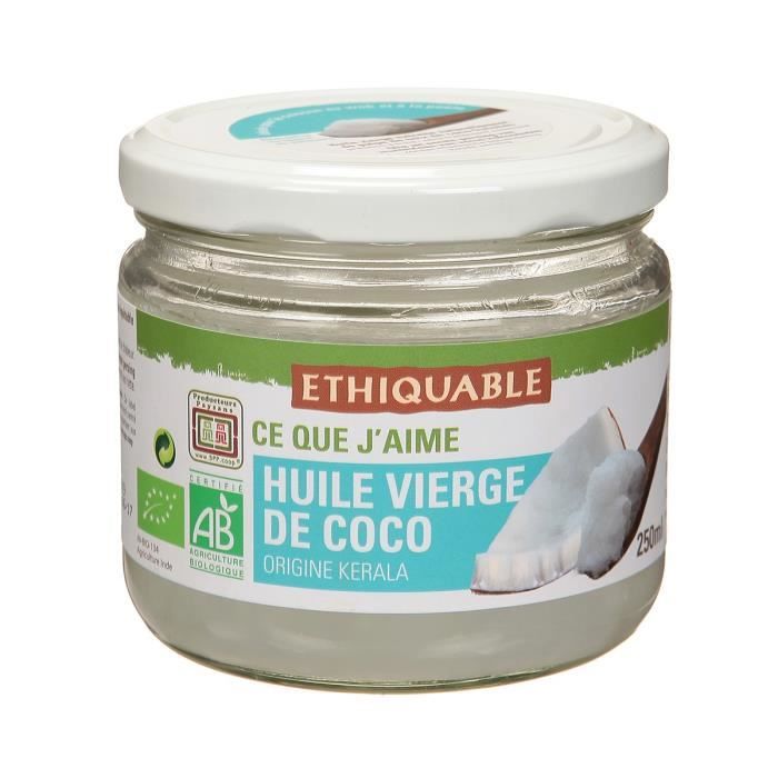 ETHIQUABLE Huile Vierge de Coco Bio - 250ml