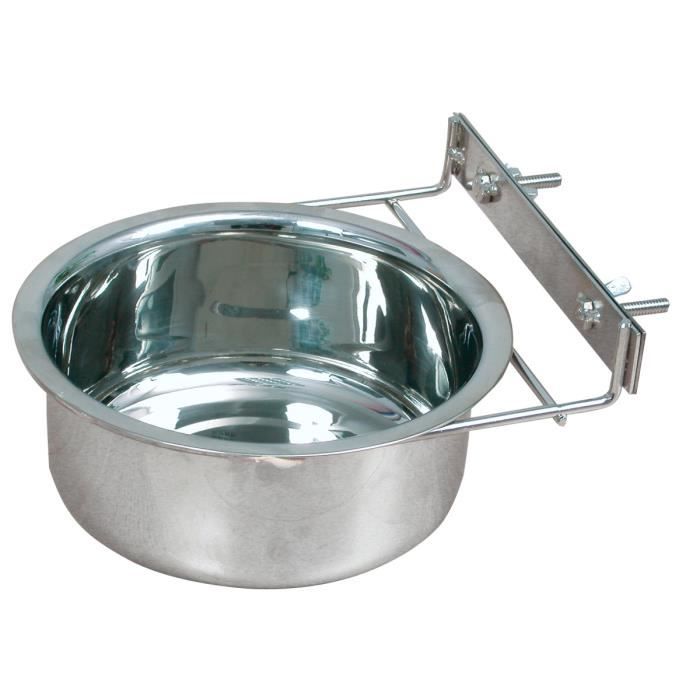 Bol à fixer en inox diamètre 18 cm/hauteur 6 cm environ 1,34 L au maxi/ZOLUX