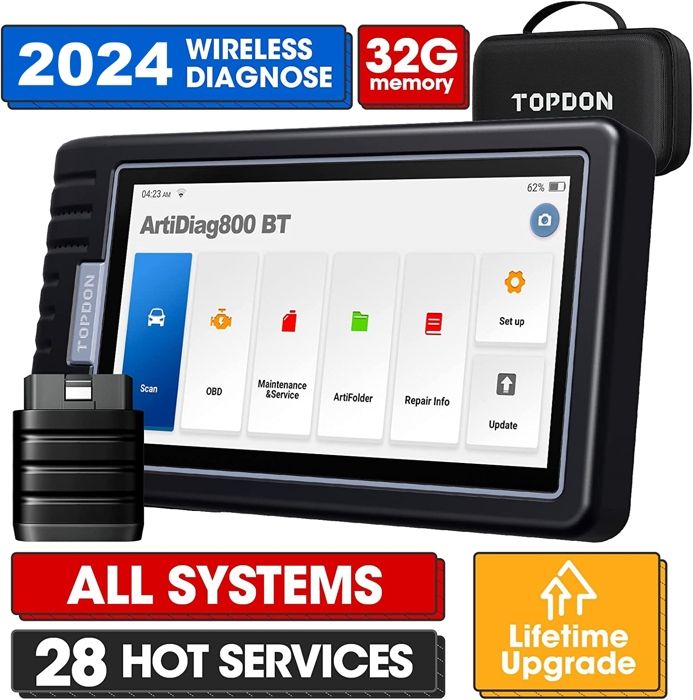 TOPDON ArtiDiag800BT Valise Diagnostic Auto pour Systèmes Complets Outil Diagnostic Voiture OBD2 Bluetooth en Français