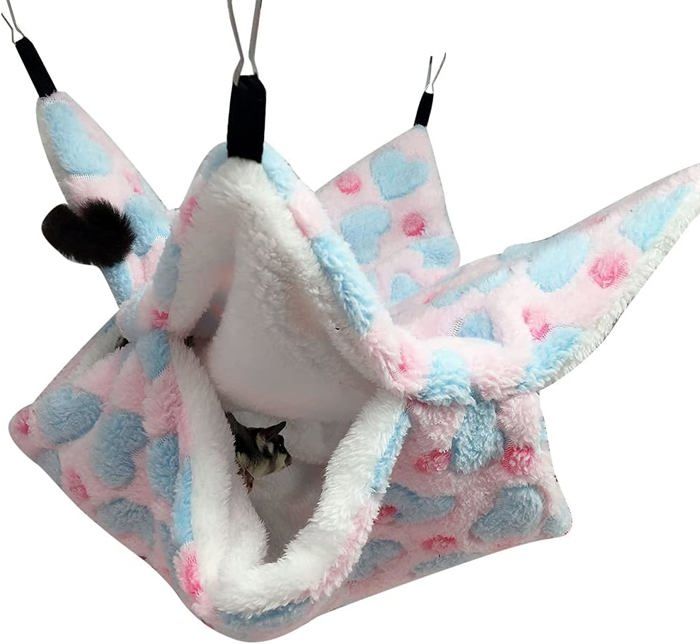 Meilleurs prix pour Hamac Douillet pour Petit Animal, Lit Suspendu pour Hamster et Cochon d'Inde (Rose, 20 x 20 cm)