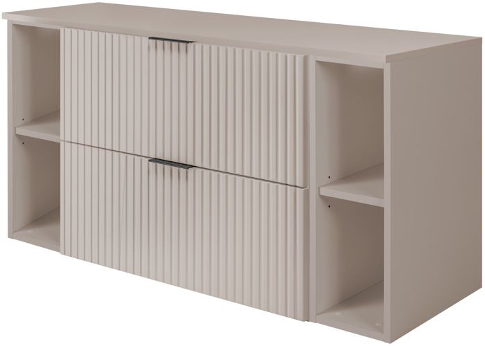 Meuble de Salle de Bain Suspendu Sous Vasque avec 2 Étagères Extensions et Plan FLOW – Cachemire – 120 cm Meuble de Salle de Bain Suspendu Sous Vasque avec 2 Étagères Extensions et Plan FLOW – Cachemire – 120 cm