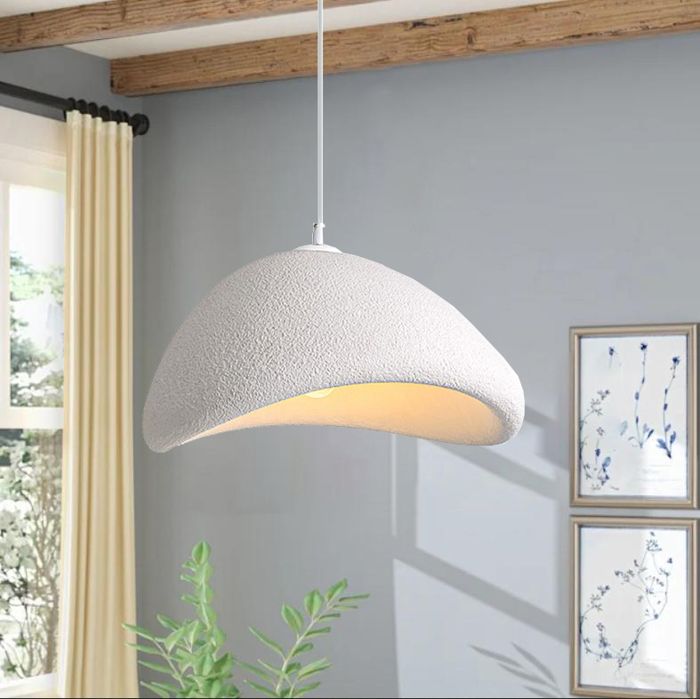 iDEGU Industriel Suspension Luminaire Moderne 20cm Vintage Lustre Plafonnier Ciment Style Nordique pour Salon ChambreBlanc
