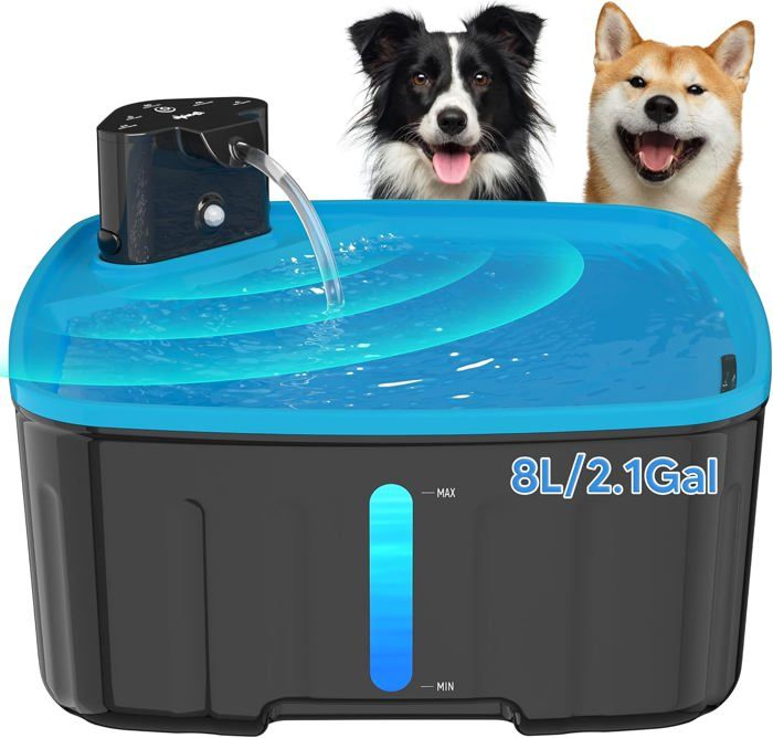 Comparer les prix de Fontaine A Eau Pour Chien Sans Fil,8L Fontaine Chat/Grand Chien Avec Détecteur De Mouvement,(Cyan)