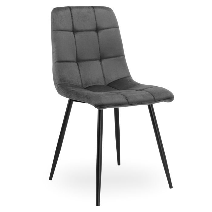 Chaise en velours DENVER graphite