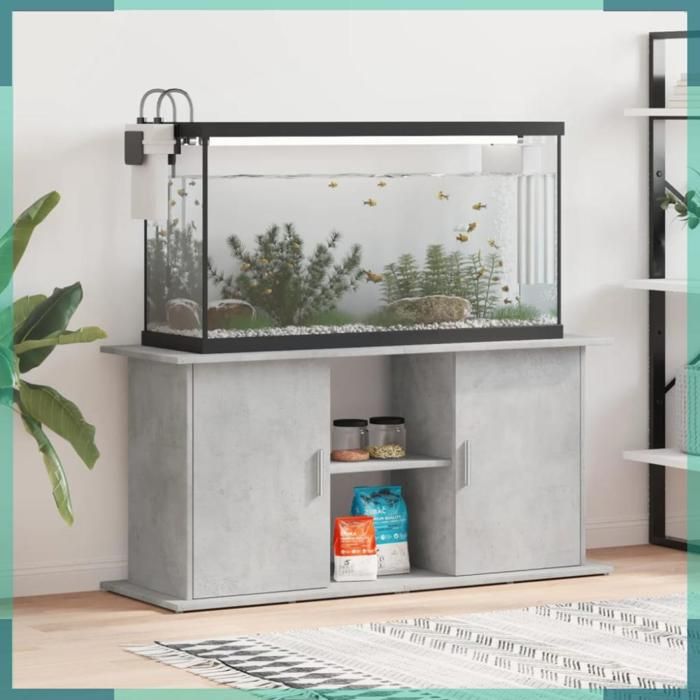 Comparer les prix de ASHATA Support pour aquarium gris béton 121x41x58 cm bois dingénierie -FHE833619