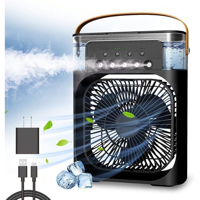 Ventilateur de climatisation portable - RISING FF - FF - 3 vitesses - 7 couleurs LED - USB Type-C - Rising Ff