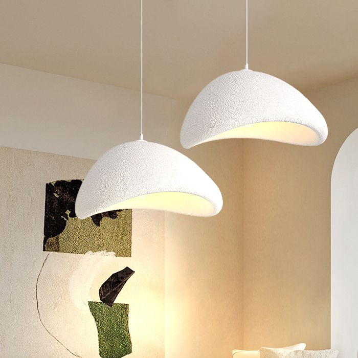 SNOGOLD 2X Lampe Suspendue Moderne Abat-jour en PVC Forme Ciment Blanc Ø50cm E27 Suspension Vintage Lustre Industriel pour Salon