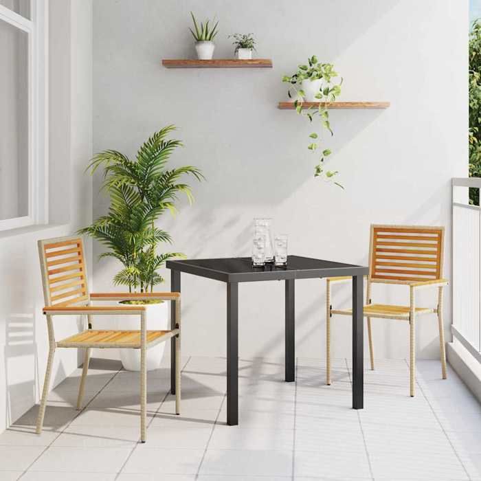 vidaXL Chaises empilables de jardin 2 pcs et - vue 5
