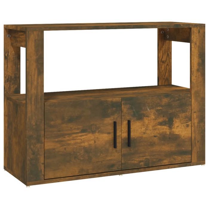 “Winter SaleTOP Armoire/Cabinet à tiroirs Brun - Buffet Chêne fumé 80x30x60cm - bois dingénierie PRO24664