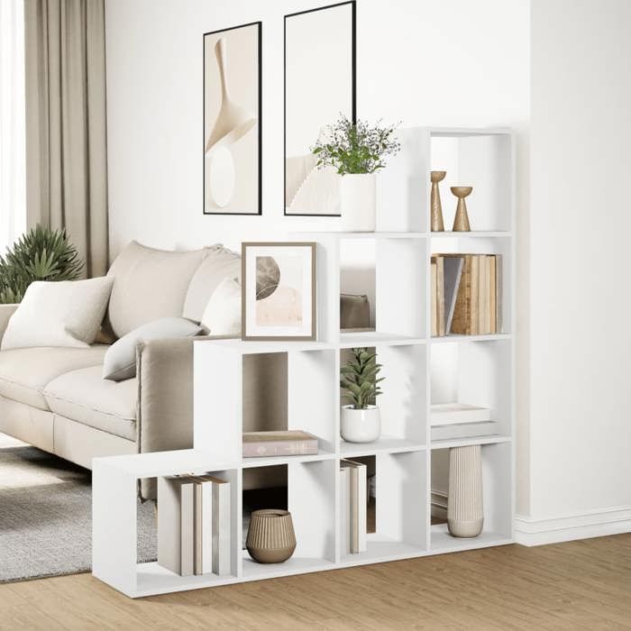 SALE dhiver Meuble Étagère/Bibliothèque - Jills - séparatrice de pièce à 4 niveaux - pour livres - blanc 131 5x29x131 5cm BB830