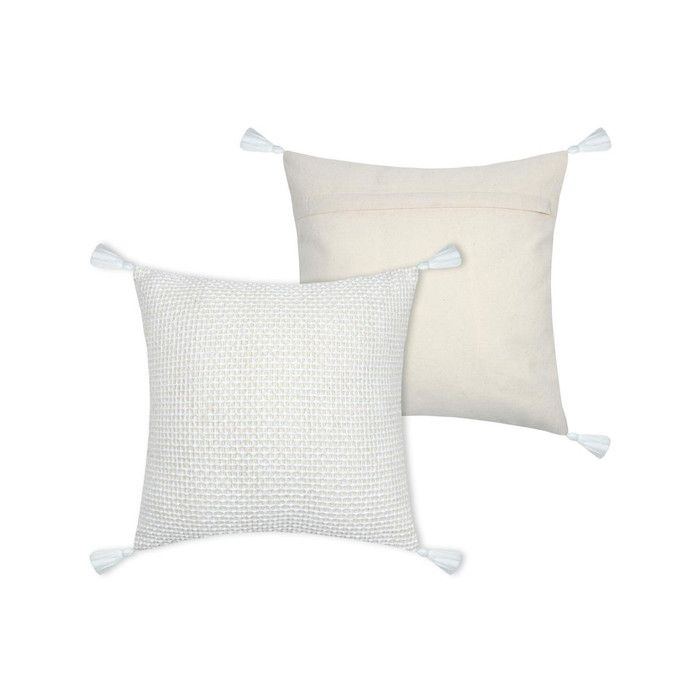 Coussin - STOF - Balma - écru - 40x40 cm - pompons Coussin - STOF - Balma - écru - 40x40 cm - pompons