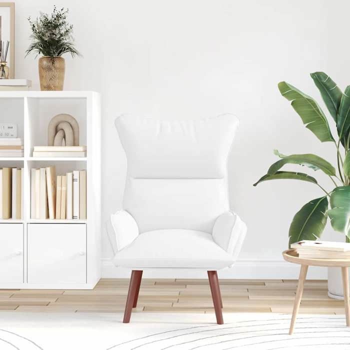 Printemps 2026 Soldes1 PC Fauteuil dappoint - CHAISE TV - fauteuil Blanc 69x74x93 cm Simili cuir - 69x74x93 cm 2_983643