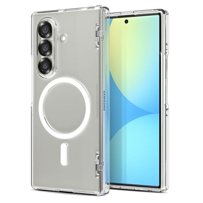 Spigen Ultra Hybrid Pro Mag MagSafe Coque pour Samsung Galaxy Z Fold 7 (Transparent/Blanc)