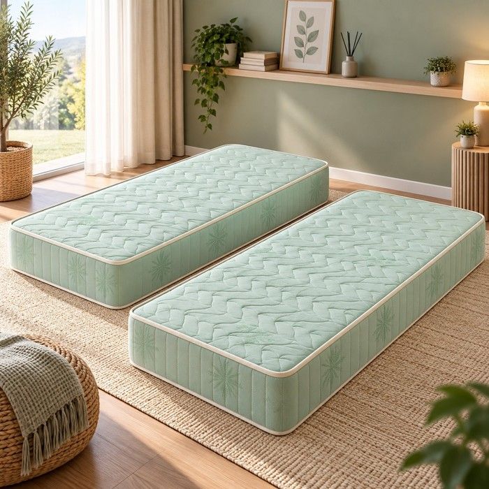 Matelas - KING OF DREAMS - Lot de 2 - 80x200 cm - Mousse Poli Lattex - Hauteur 19 cm - Soutien Ferme