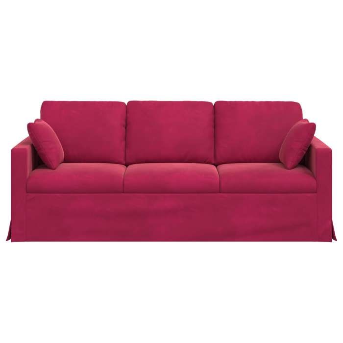 SALALIS - Canapé Bordeaux 198 x 78 x 80 cm Velours