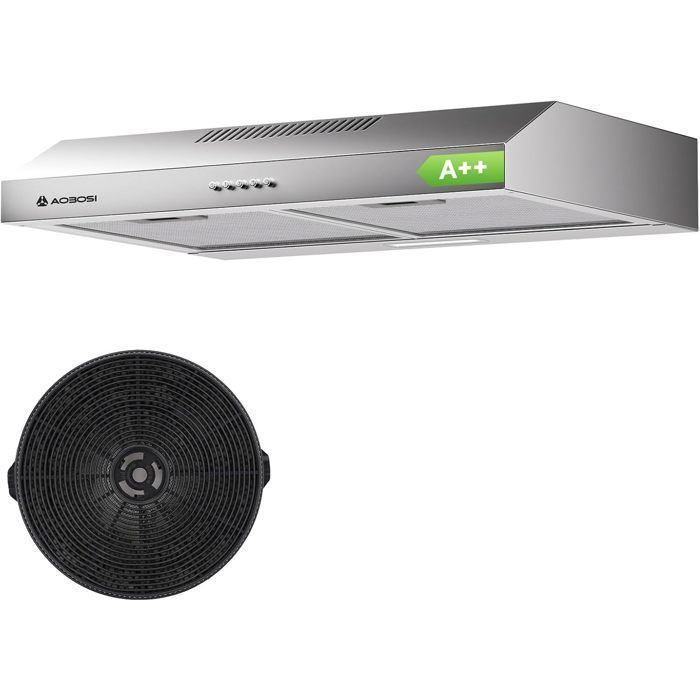 Hotte aspirante AOBOSI casquette de 60 cm Évacuation/Recyclage avec LED